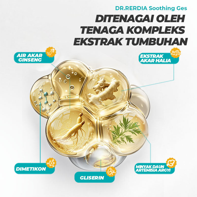 [Stok Tersedia] DR.RERDIA Gel Menenangkan, Ginseng, Halia dan Artemisia Argyi, Perawatan Lembut dengan Bahan Semulajadi